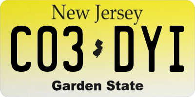 NJ license plate C03DYI