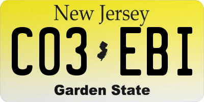 NJ license plate C03EBI