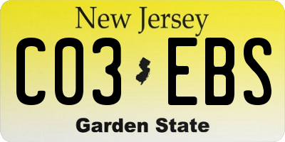 NJ license plate C03EBS