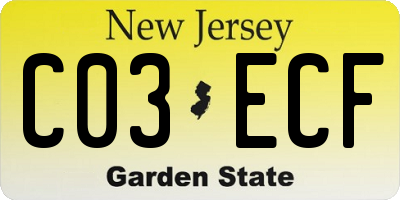 NJ license plate C03ECF