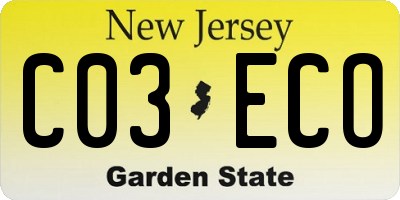 NJ license plate C03ECO