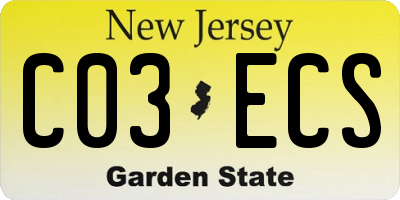 NJ license plate C03ECS