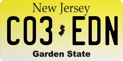 NJ license plate C03EDN