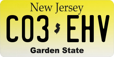 NJ license plate C03EHV