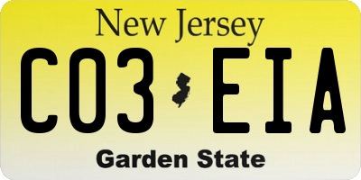 NJ license plate C03EIA
