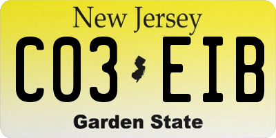 NJ license plate C03EIB