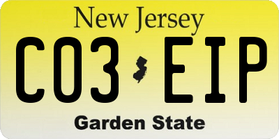 NJ license plate C03EIP