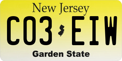 NJ license plate C03EIW