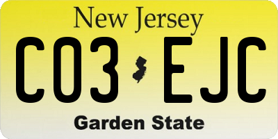 NJ license plate C03EJC