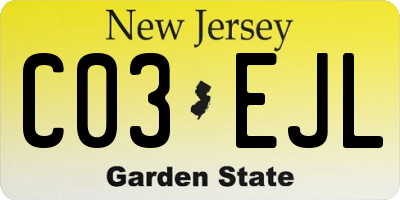 NJ license plate C03EJL