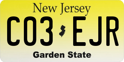 NJ license plate C03EJR