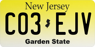 NJ license plate C03EJV