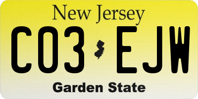 NJ license plate C03EJW