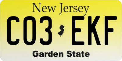 NJ license plate C03EKF