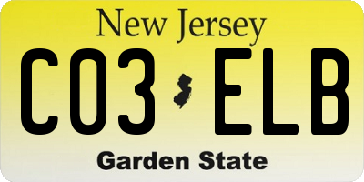 NJ license plate C03ELB