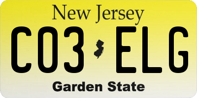 NJ license plate C03ELG