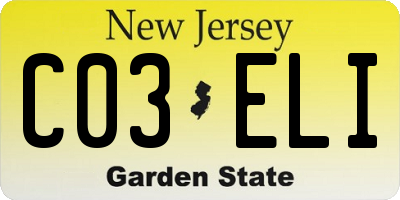 NJ license plate C03ELI