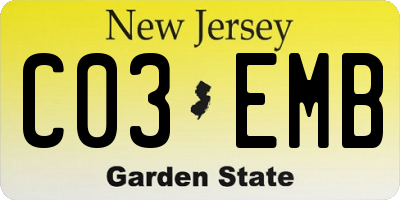 NJ license plate C03EMB