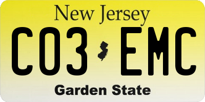 NJ license plate C03EMC