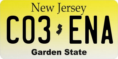NJ license plate C03ENA