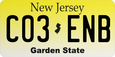 NJ license plate C03ENB