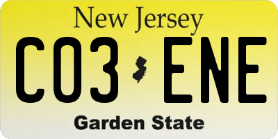 NJ license plate C03ENE