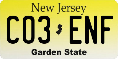 NJ license plate C03ENF
