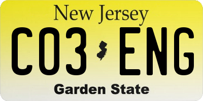 NJ license plate C03ENG