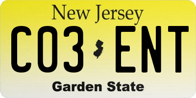 NJ license plate C03ENT