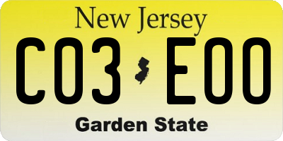 NJ license plate C03EOO