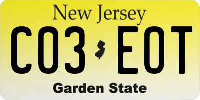 NJ license plate C03EOT