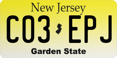 NJ license plate C03EPJ