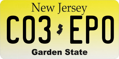 NJ license plate C03EPO