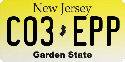 NJ license plate C03EPP