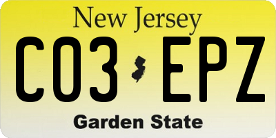 NJ license plate C03EPZ
