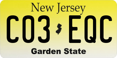 NJ license plate C03EQC