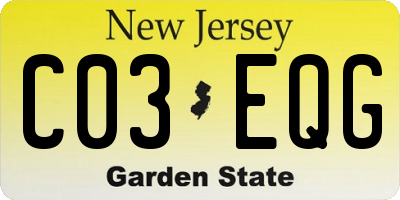 NJ license plate C03EQG