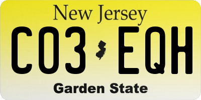 NJ license plate C03EQH