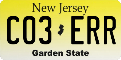 NJ license plate C03ERR