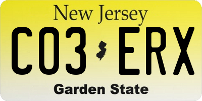 NJ license plate C03ERX