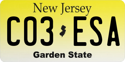 NJ license plate C03ESA