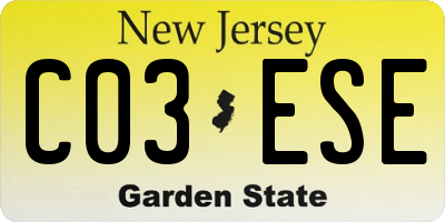 NJ license plate C03ESE