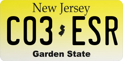 NJ license plate C03ESR
