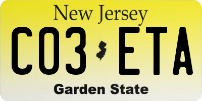 NJ license plate C03ETA