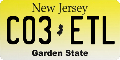 NJ license plate C03ETL