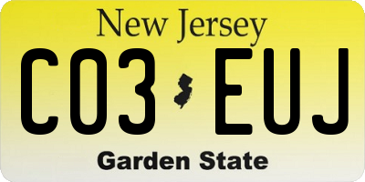 NJ license plate C03EUJ
