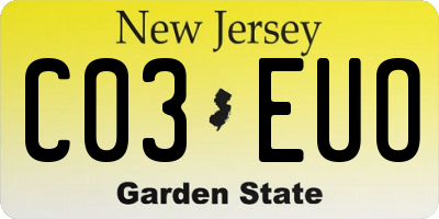 NJ license plate C03EUO