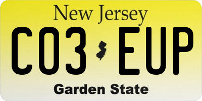 NJ license plate C03EUP