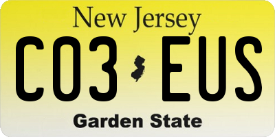 NJ license plate C03EUS