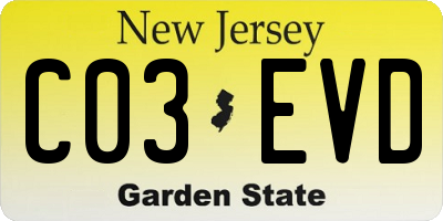 NJ license plate C03EVD